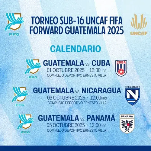Calendario de Guatemala en el torneo UNCAF U16 2025