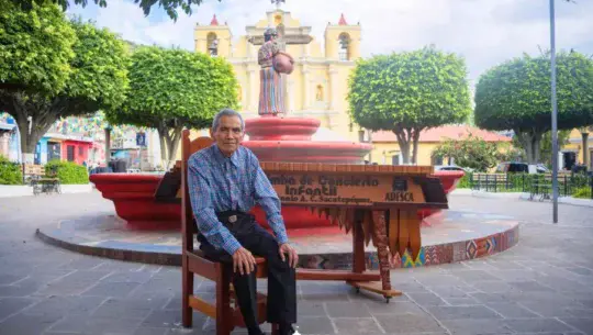 Tereso López, marimbista de San Antonio Aguas Calientes Sacatepéquez