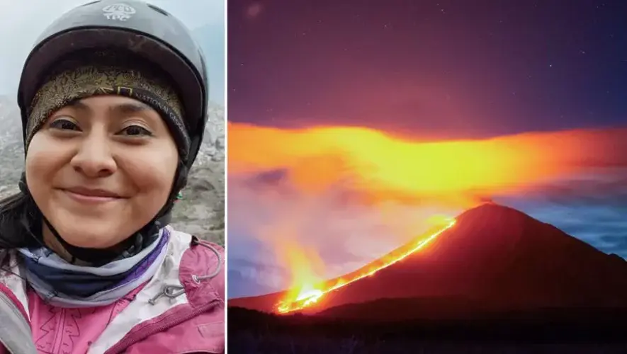 Fotografía del volcán de Pacaya de Cindy Lorenzo en calendario de la OMM