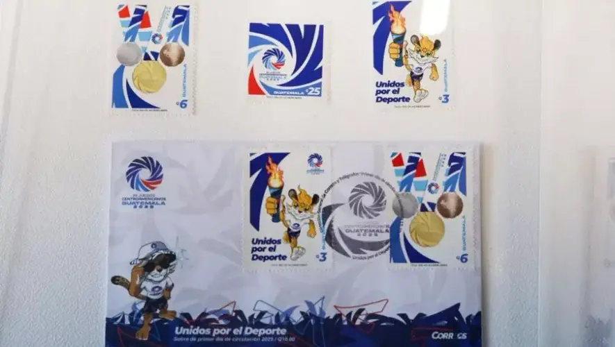 Sellos postales dedicada a los Juegos Centroamericanos 2025