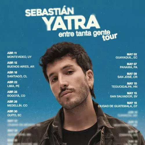 Artista Sebastián Yatra en concierto en Guatemala 2026