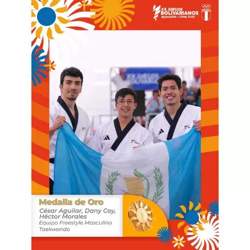 Guatemala brilla con doble oro en Taekwondo por equipos masculino en los Juegos Bolivarianos 2025