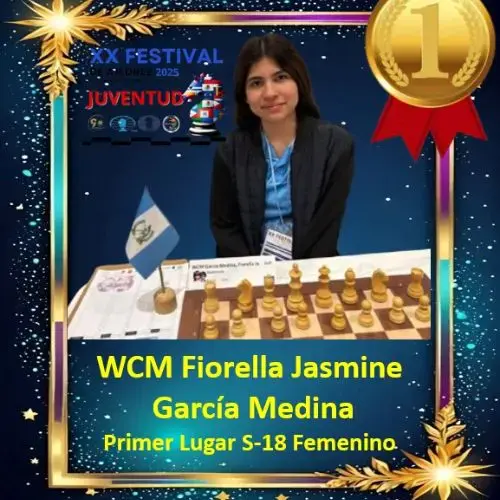 Fiorela Jasmine García primer lugar en Ajedrez centroamericano 2025