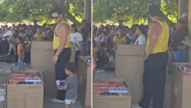 Hijos de Ricardo Arjona llevaron regalos a niños del Puerto de San José 2025