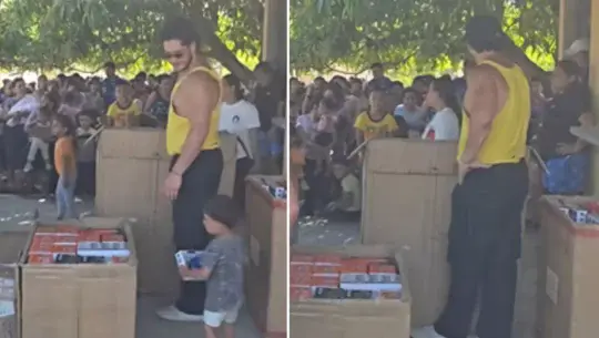 Hijos de Ricardo Arjona llevaron regalos a niños del Puerto de San José 2025
