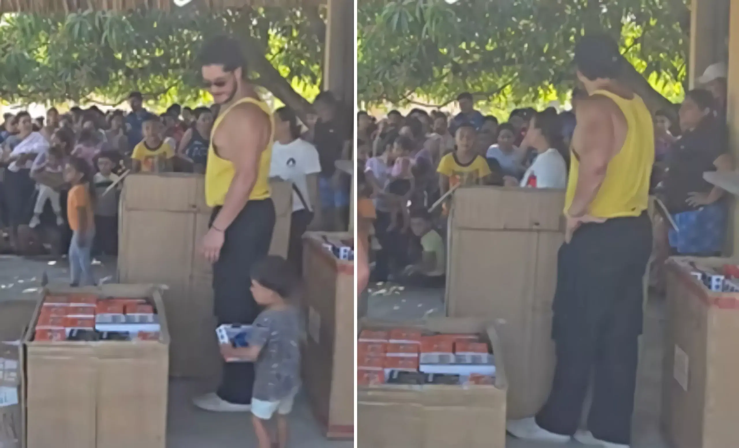 Hijos de Ricardo Arjona entregaron regalos a niños del Puerto de San José
