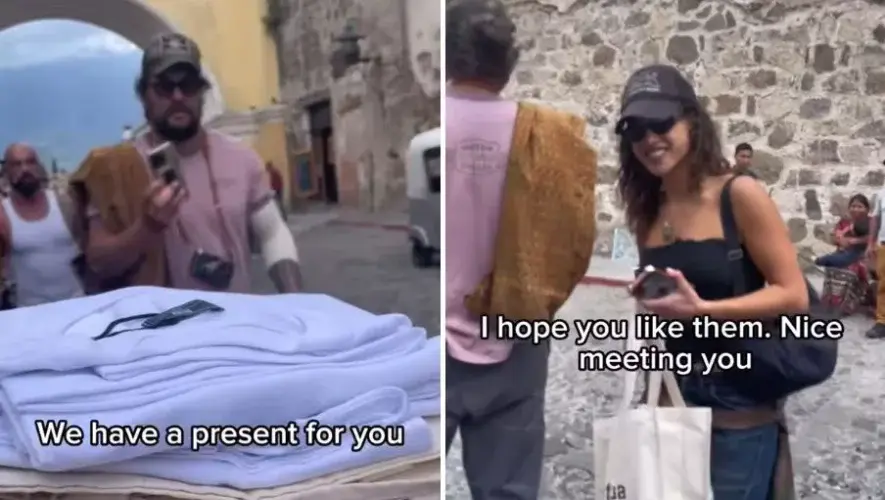 Jason Momoa y Adria Arjona sorprenden al pasear por Antigua Guatemala