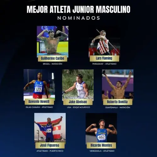 Nominados a mejor atleta junior masculino en los Premios Panam Sports 2025