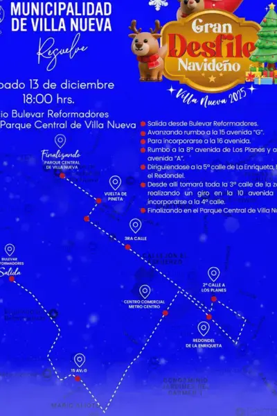 recorrido Desfile navideño en Villa Nueva 2025