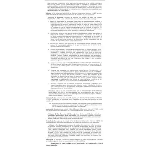 Actividades que podrán realizarse en el Estado de Sitio en Guatemala 2026