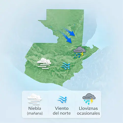 Clima en Guatemala el 17 y 18 de enero 2026
