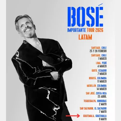 El concierto de Miguel Bosé en Guatemala 2026
