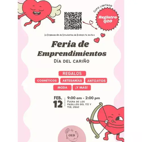 Feria de emprendimientos USAC actividad Día del Cariño 2026 en Guatemala