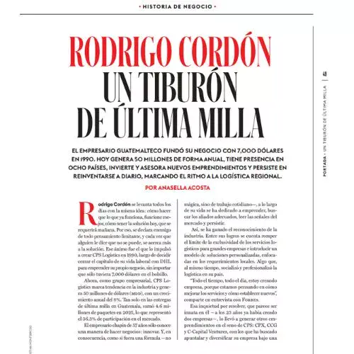 Forbes Centroamérica destacó al empresario guatemalteco Rodrigo Cordón