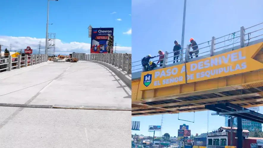 Inauguración del paso a desnivel hacia San José Pinula