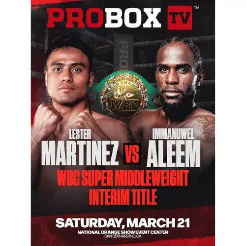 Lester Martínez enfrentará a Immanuwel Aleem por título WBC Super Mediano Interino