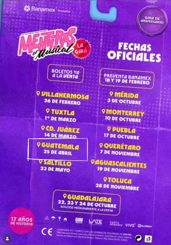 Mentiras El Musical 2026 en Guatemala