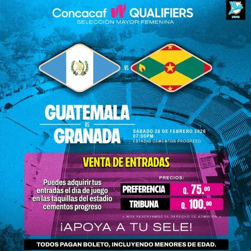 Qualifers Concacaf, Guatemala vs Granada Femenino 2026