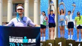 Raúl Tejada y Ana García Rodas se coronaron campeones del Ironman 70.3 del 2026 en el Salvador