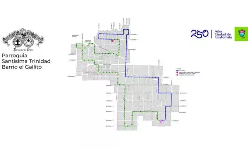 Recorrido Procesión 15 de marzo 2026 Parroquia Santísima Trinidad, Barrio el Gallito Zona 3