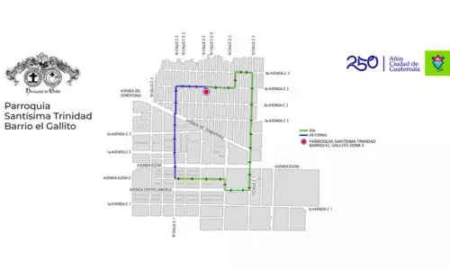 Recorrido Procesión 4 de abril 2026, Barrio el Gallito, Zona 1 y 3 Ciudad Guatemala