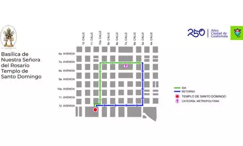 Recorrido Procesión 4 de abril 2026, Templo de Santo Domingo, Zona 1 Ciudad Guatemala