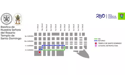 Recorrido Procesión 4 de abril 2026, Templo de Santo Domingo Zona 1 Ciudad Guatemala