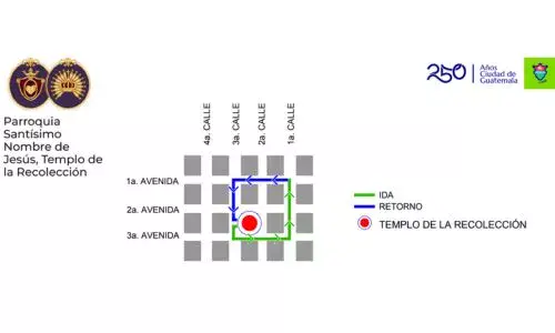Recorrido Procesión 4 de abrtil 2026, Templo de la Recolección Zona 1 Ciudad Guatemala