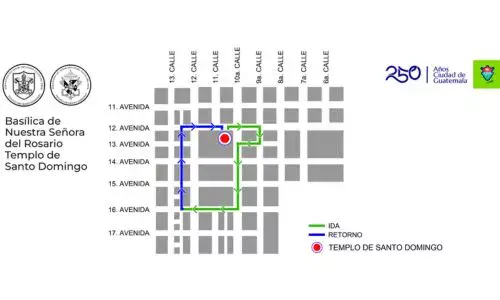 Recorrido Procesión 5 de abril 2026, Templo de Santo Domingo Zona 1 Ciudad Guatemala