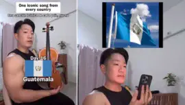 Violinista japonés Koh interpretó la canción Luna de Xelajú