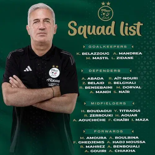Convocatoria de Argelia vs Guatemala para amistoso 2026