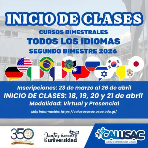 Cursos de idiomas de Calusac 2026 inscripciones para el segundo bimestre