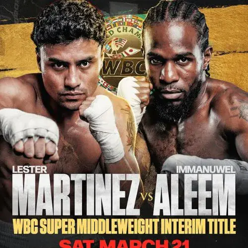 Pelea Lester Martínez vs Immanuwel Aleem 2026
