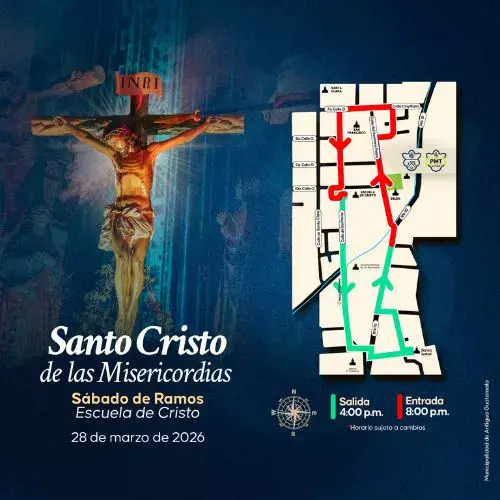 Procesión Sábado de Ramos 28 de marzo 2026 Antigua Guatemala