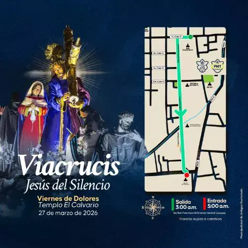 Procesión Viernes de Dolores 27 de marzo 2026 en Antigua Guatemala