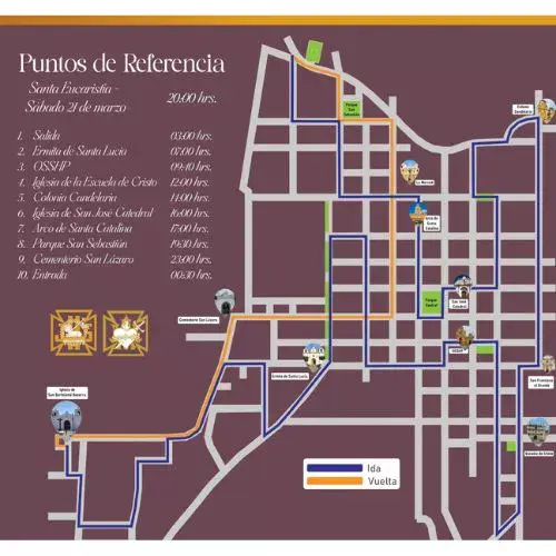 Recorrido procesión Jesús de la Caída, 22 de marzo 2026 en Antigua Guatemala