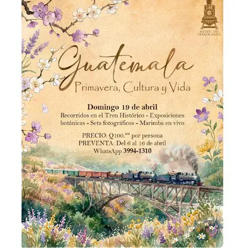 Recorridos del Museo del Ferrocarril temática de primavera en Ciudad de Guatemala