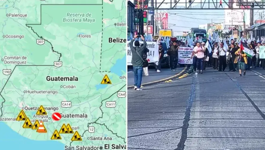 Caminatas y bloqueos en Guatemala 2026