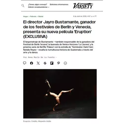 Erupción, nueva película de Jayro Bustamante que fusionará la historia y el arte