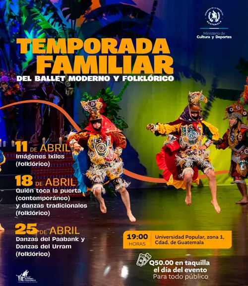 Fechas de la temporada familiar 2026 del Ballet Moderno y Folklórico Nacional de Guatemala