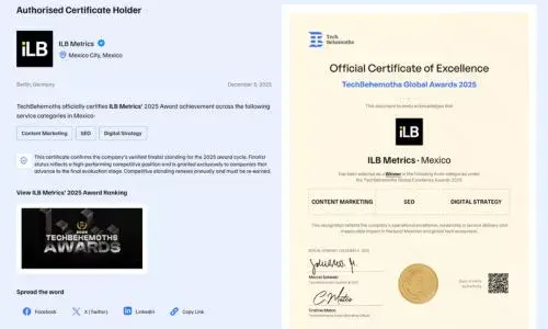 ILB Metrics reconocida con el premio TechBehemoths Awards 2025