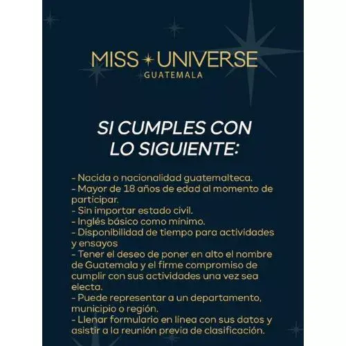 Requisitos para participar en Miss Universe Guatemala 2026