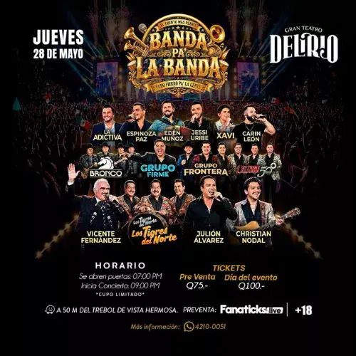 Concierto Banda pa la Banda en Ciudad de Guatemala