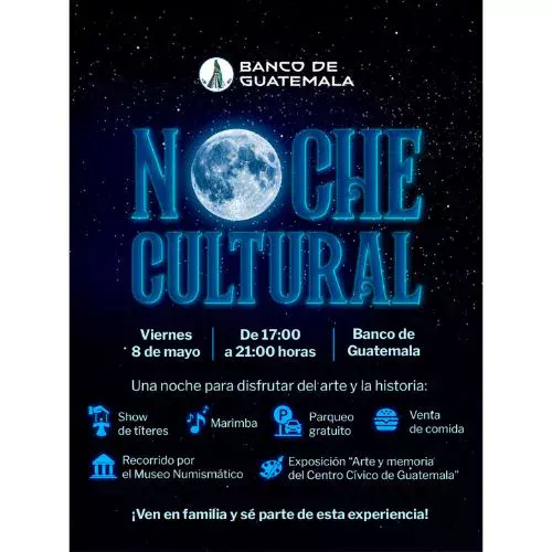 Entrada gratuita a la Noche cultural del Banco de Guatemala 2026