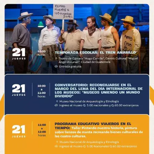 Obra teatral El Tren Amarillo en Guatemala Mayo 2026