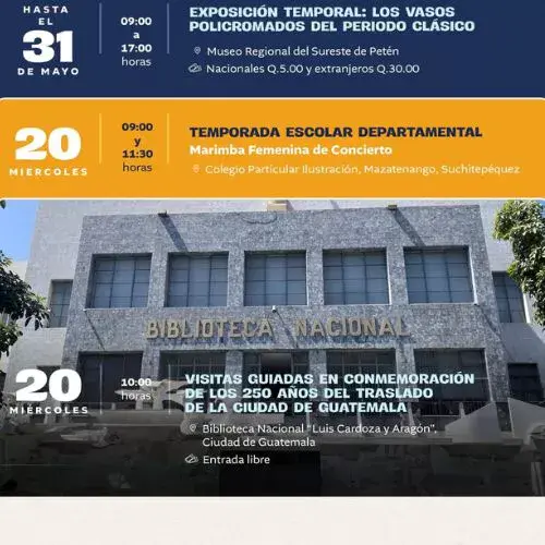 Recorridos guiados en la Biblioteca Nacional de Guatemala 2026