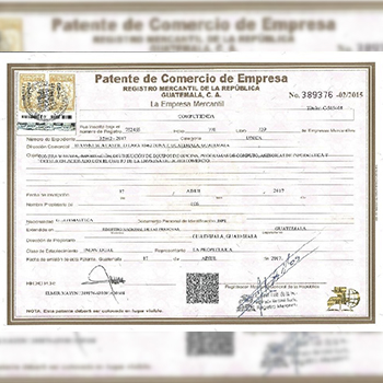 Reposición de patente de empresa o sociedad en Guatemala