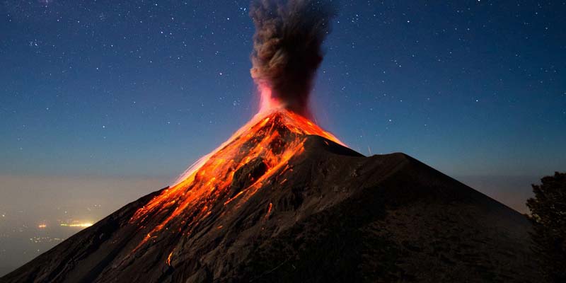 Volcán de Fuego en Guatemala
