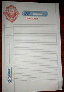 papel protocolo sat