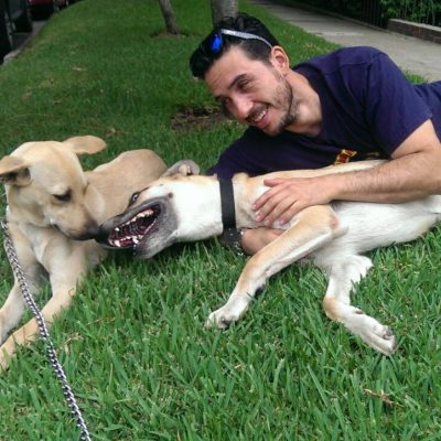 voluntario adopta una mascota
